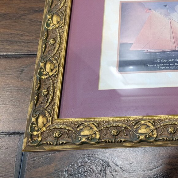 The Cutter Yacht Maria 1857 Framed Picture By MRW - early 1990s - Picture 7 of 8